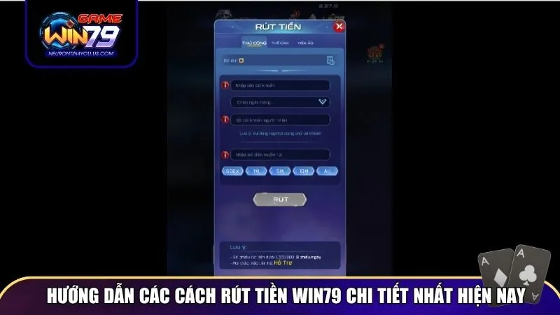 rut tien win79 1 Hướng dẫn các cách rút tiền Win79 chi tiết nhất hiện nay
